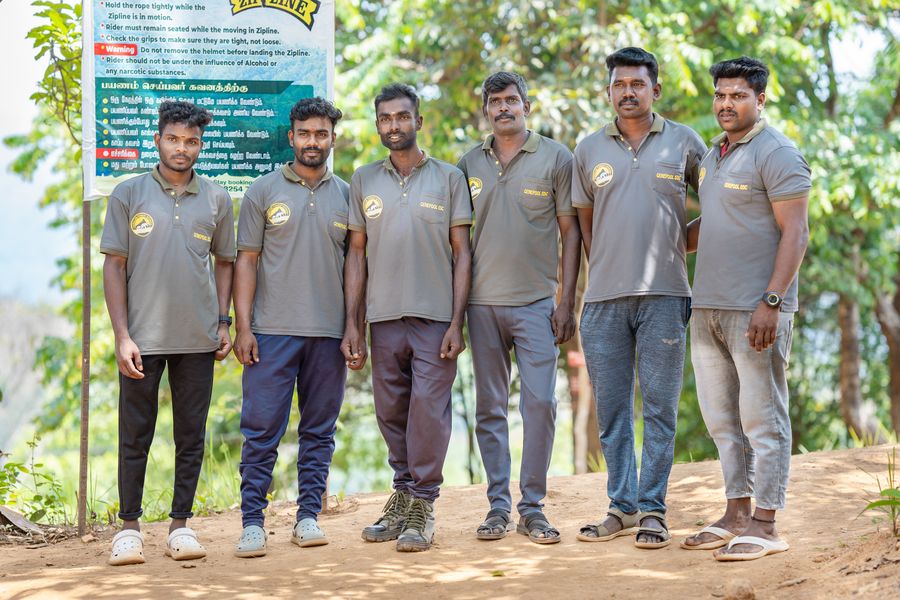 Genepool guide team at the trekking and zipline trailhead