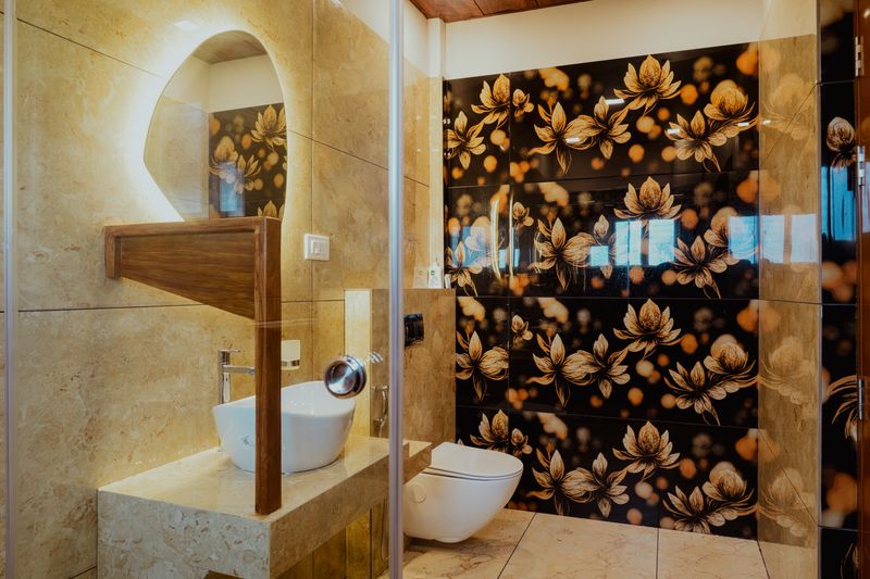 Elegant marble bathroom interior
